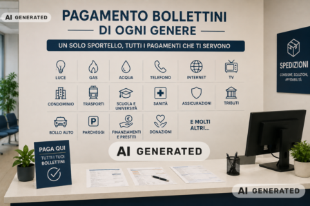 Cliente che porge un avviso pagoPA a un operatore per il pagamento