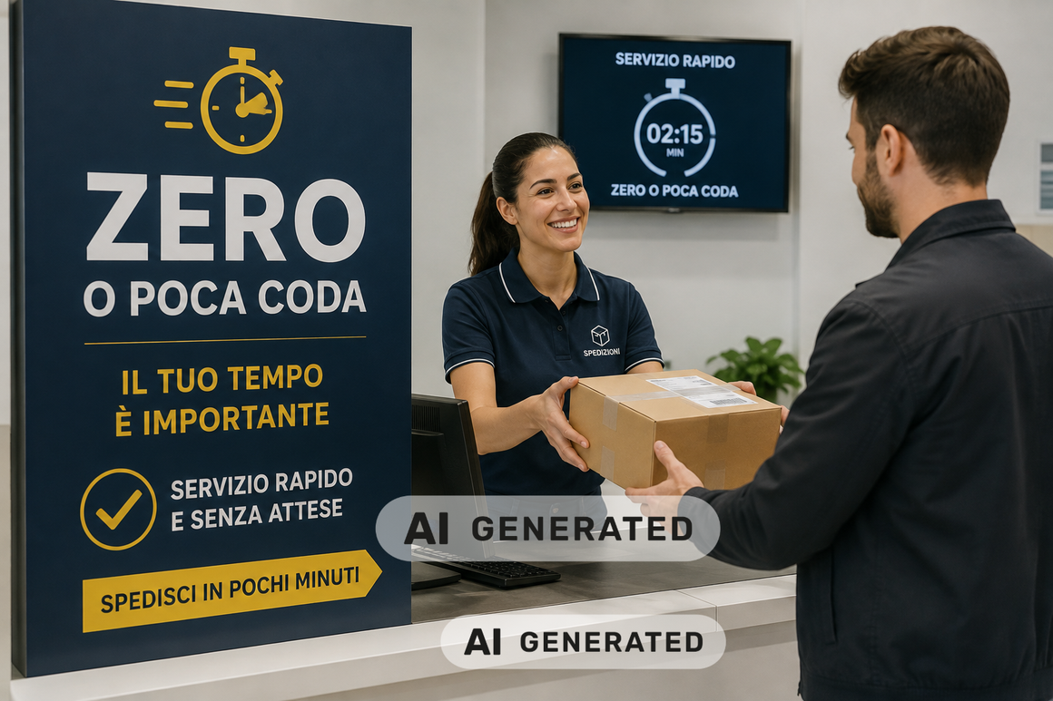 Clienti serviti velocemente senza fila lunga